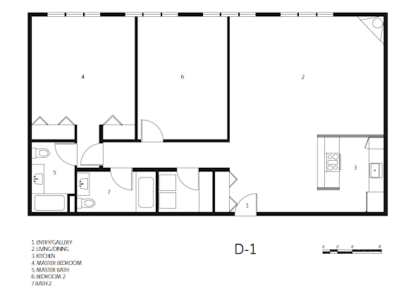 A black and white drawing of a floor plan for a house layout.