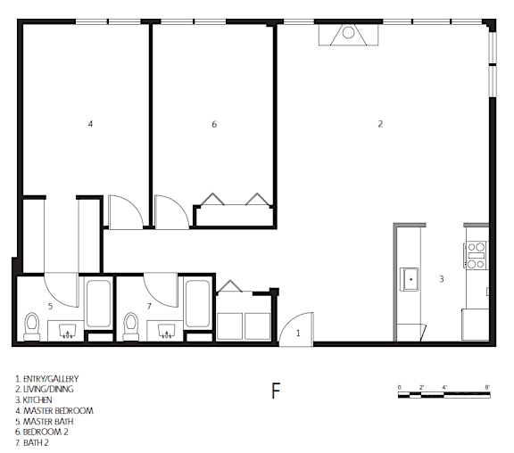 A black and white floor plan of a house with labeled rooms.