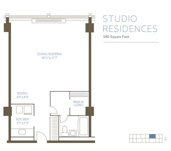 a floor plan for studio residences