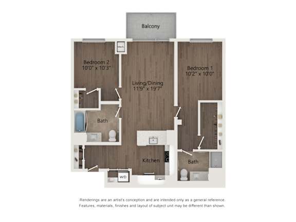 2B-IVB Floor Plan at 23rd Place Apartments, Chicago, IL
