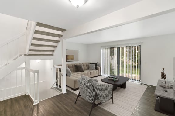 Spacious Living Room at The Village of Hyde Park, Michigan, 48207