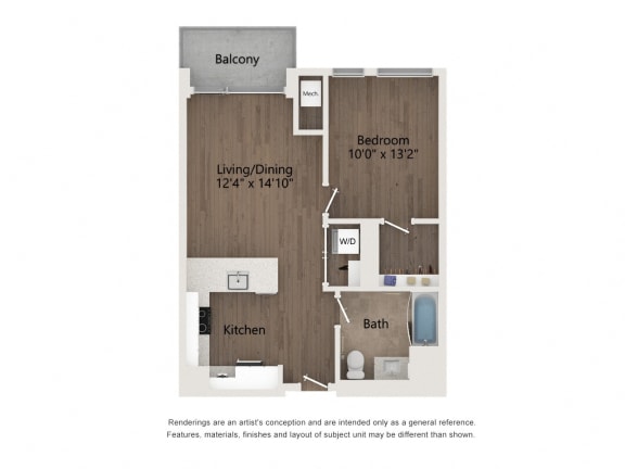 oak floor plan | rockwood flats | apartments in kirkland wa | the carillon