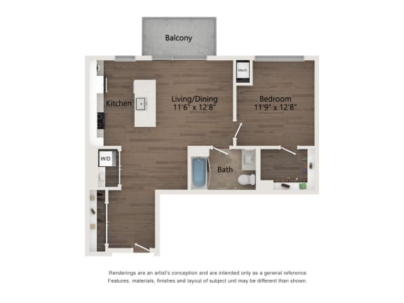 bedroom floor plan | luxury apartments in towson md | the mille brookhaven apartment