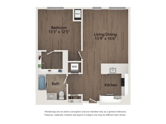 bedrooms floor plan | apartments for rent in brookhaven ga | the mille brook