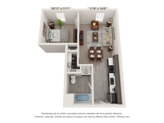 1 Bedroom Elevation 5000