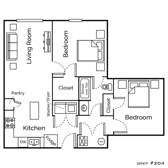a floor plan of a home with bedrooms and bathrooms and a living room