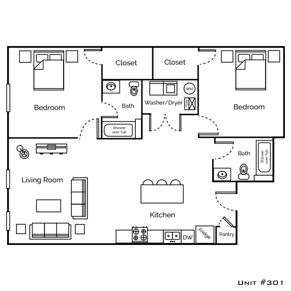 a floor plan of a room with many different symbols on it
