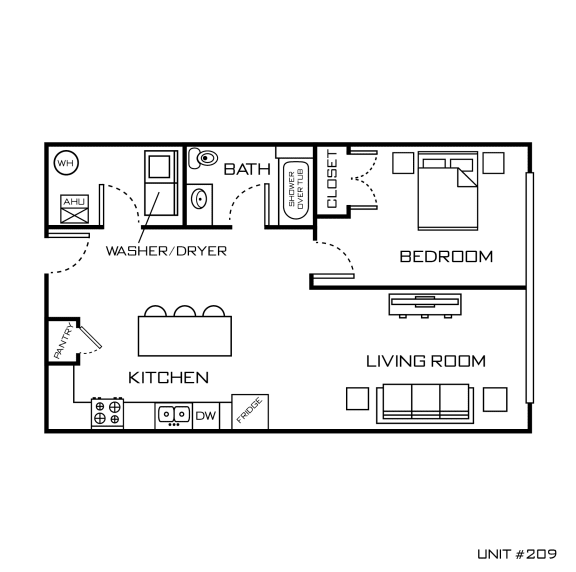 a floor plan of a small house with bedrooms and a living room