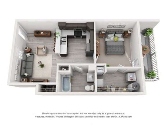 a 1 bedroom floor plan  2100 sq ft