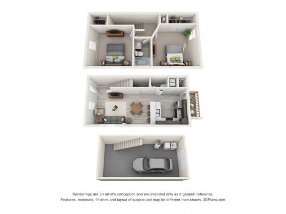 a floor plan of a house with two differentartments