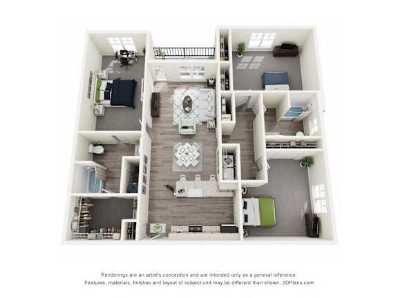 The Vista 3 Bed floor plan at Ardmore at Vance, Chattanooga, TN, Tennessee