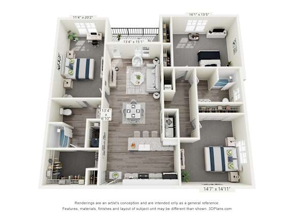 3 bed 2 bath at Ardmore Meadows Apartments, Whitsett, NC