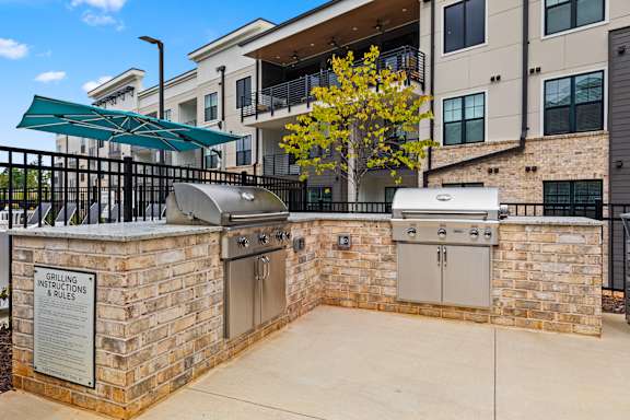 Barbecue Area at Views at Flowers, Clayton, 27527