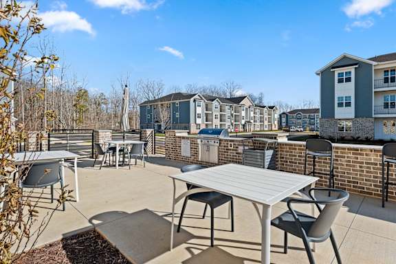 Patio with Tables and Chairs at Ardmore Meadows, North Carolina