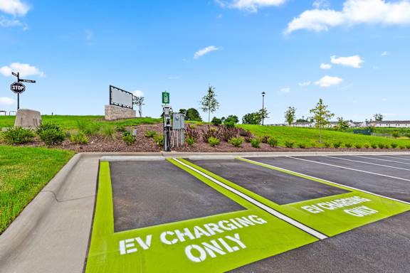 EV charging station and parking at Views at Flowers, Clayton, 27527