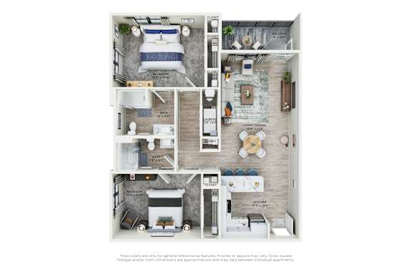 a floor plan of a 1 bedroom unit with a bathroom and a balcony