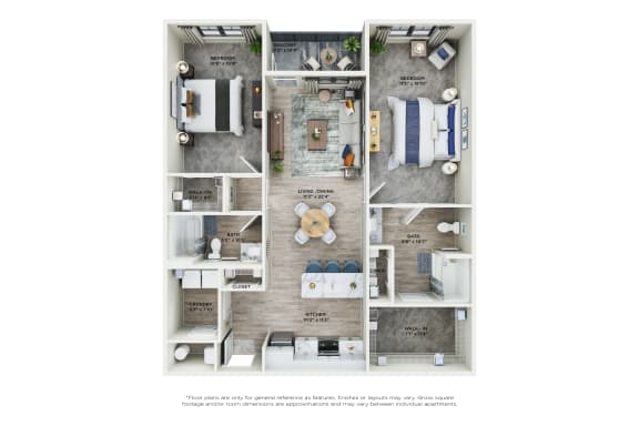 a typical floor plan of a 1 bedroom apartment