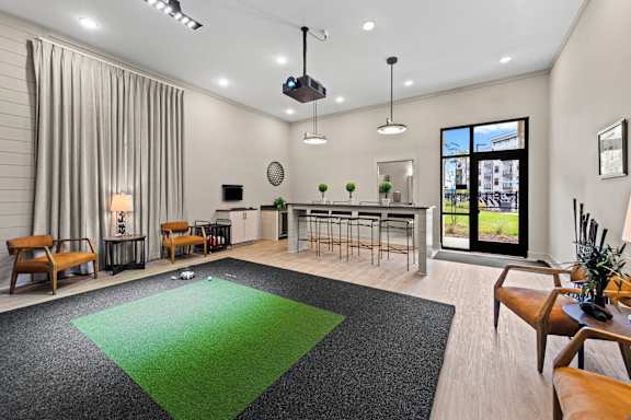 Modern Golf Simulator Room View at Views at Flowers, Clayton, NC