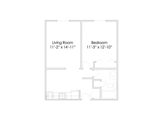 Floor Plan  1 Bedroom A