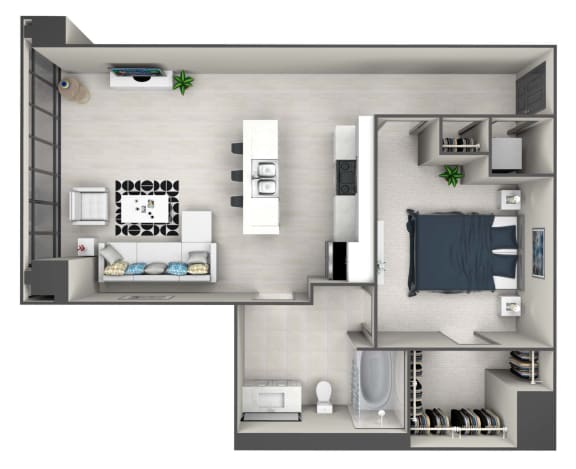 A1 Floor Plan at 220 Meridian, Indiana