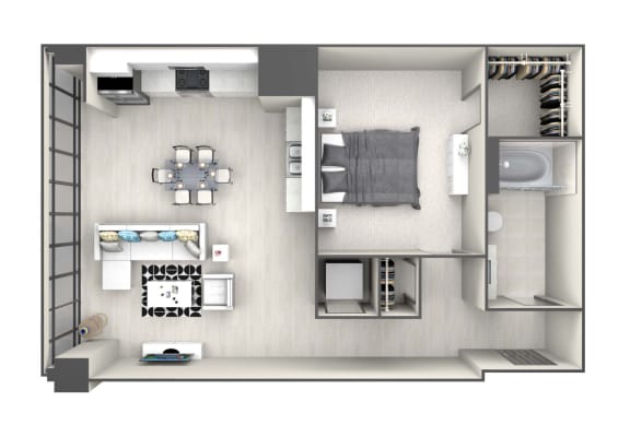 A2 Floor Plan at 220 Meridian, Indianapolis, IN