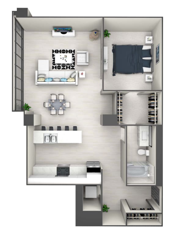A6 Floor Plan at 220 Meridian, Indianapolis, IN