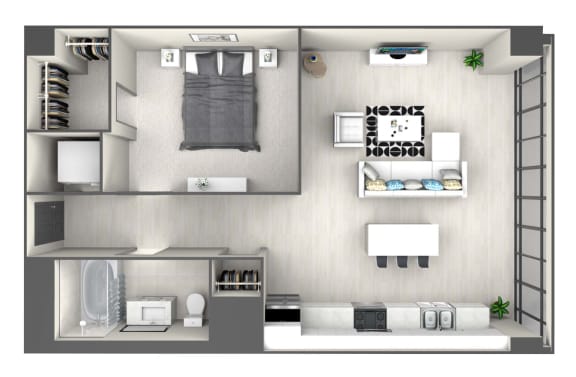 A7 Floor Plan at 220 Meridian, Indianapolis, 46204