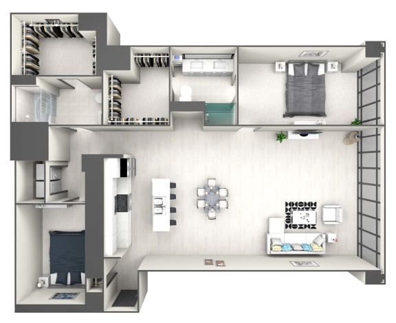 B2E Floor Plan at 220 Meridian, Indianapolis, IN