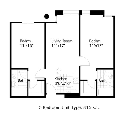 1 Bed 1 Bath Floor Plan at International Village UCR Student Housing, California, 92507