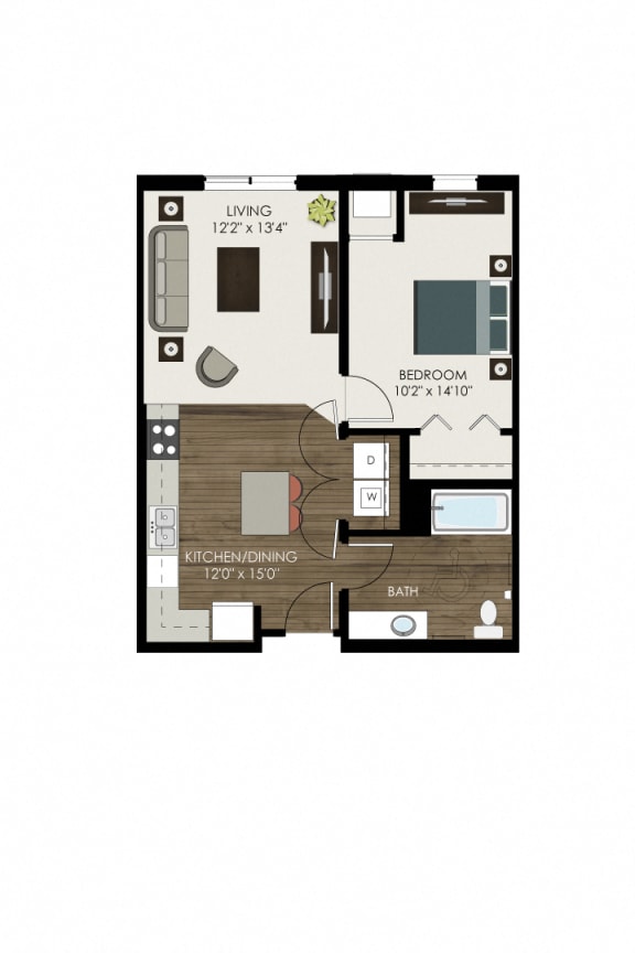 Floor Plan  Cape Floor Plan at Victoria Park and V2 Apartments, St. Paul, Minnesota