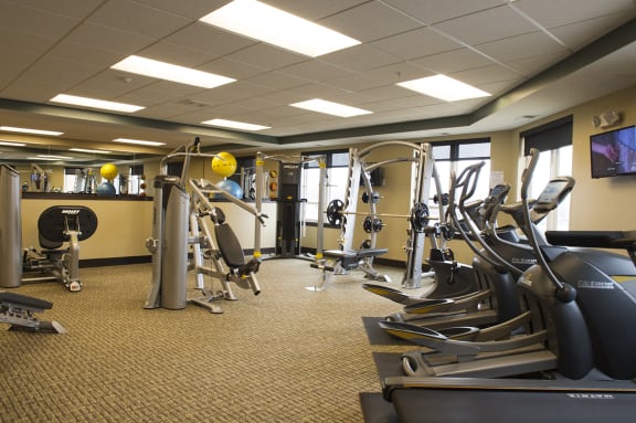 24-hr. Fitness Center with Stretching Alcove at The Flats at Cedar Grove, Minnesota, 55122