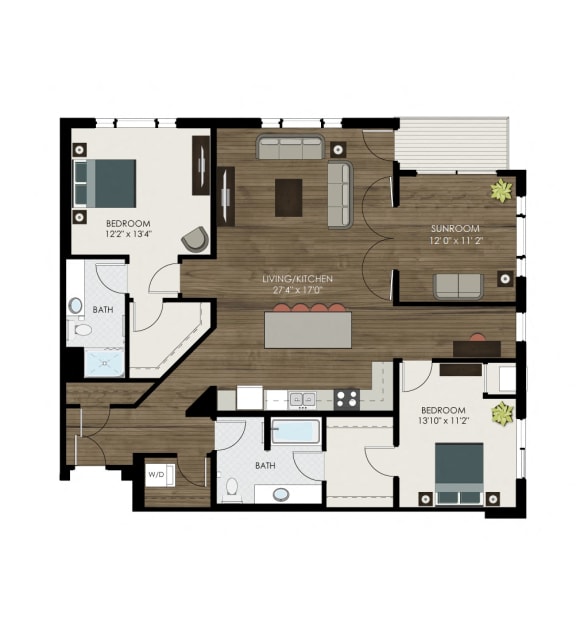 Bungalow revisions Floor Plan  at Victoria Park and V2 Apartments, St. Paul, MN
