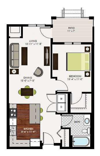 Capitol Floor Plan at Victoria Park and V2 Apartments, St. Paul, MN, 55102