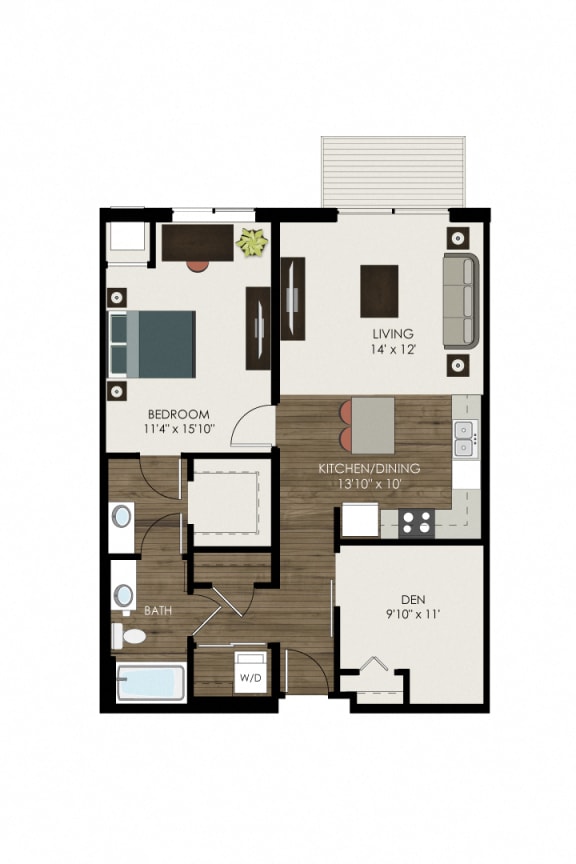Floor Plan  Delta Floor Plan at Victoria Park and V2 Apartments, St. Paul, 55102