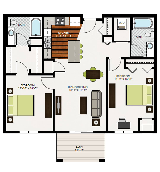 Floor Plan  Liffey Floor Plan at Victoria Park and V2 Apartments, St. Paul, 55102