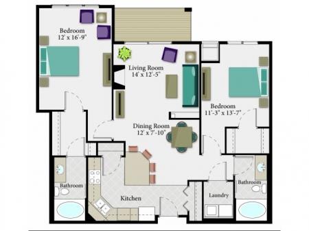 Floor Plan  at Hearthstone Apartments and Townhomes, Minnesota, 55124