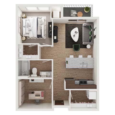 a bedroom floor plan with a bathroom and a wardrobe