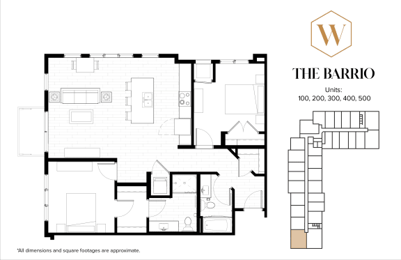The Barrio Floor Plan at The Whitley, St. Paul, 55101