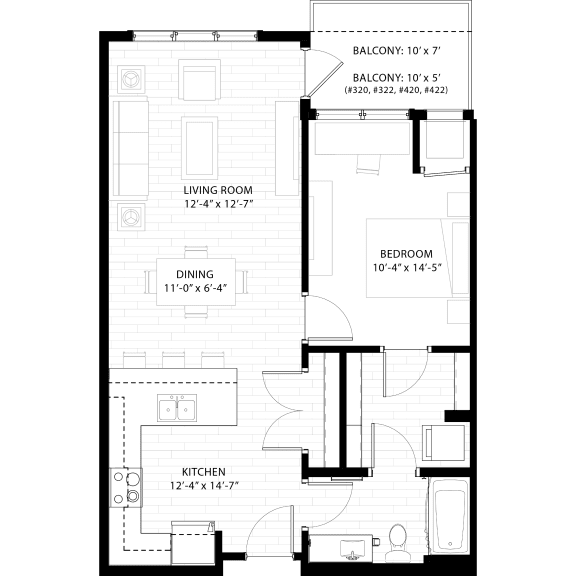 floor plan of the first level floorplan of an apartment building