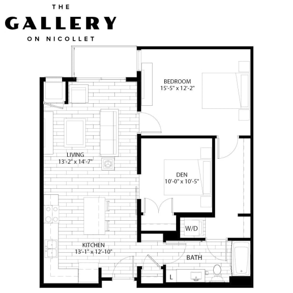 The Parley Floor Plan at The Gallery Apartments, Minnesota, 55337