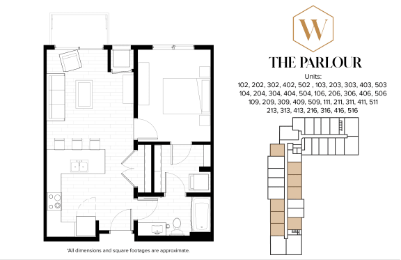 The Parlour Floor Plan at The Whitley, St. Paul, 55101