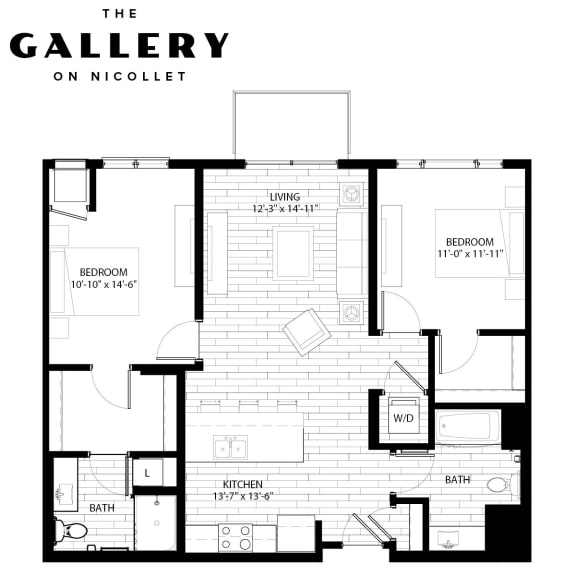 The Pepin Floor Plan at The Gallery Apartments, Minnesota