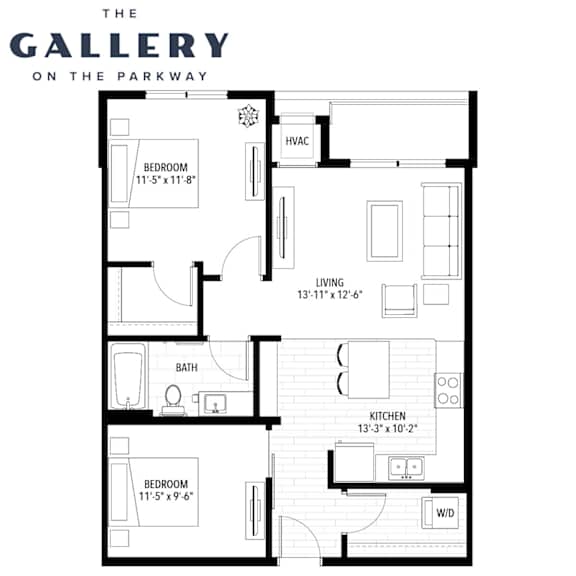 The Ruby Floor Plan The Ruby Floor Plan at The Gallery Apartments, Burnsville