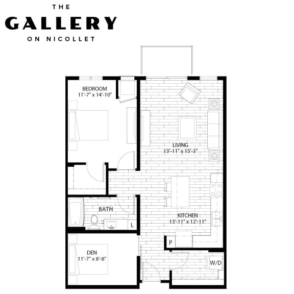 The Schram Floor Plan at The Gallery Apartments, Burnsville, Minnesota