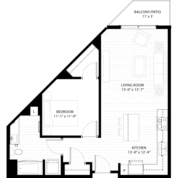 floor plan of the upper level floorplan of a 555 sq ft roommates house