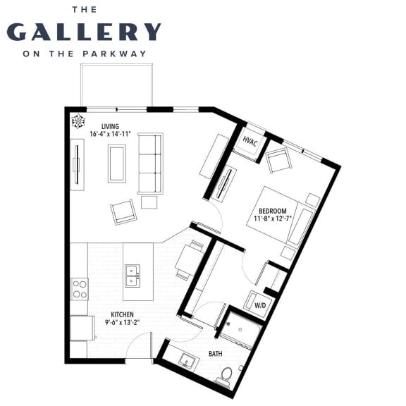 Floor Plan  The Solera Floor Plan at The Gallery Apartments, Burnsville, 55337