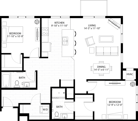 The Vintage Floor Plan The Vintage Floor Plan at The Gallery Apartments, Burnsville, MN
