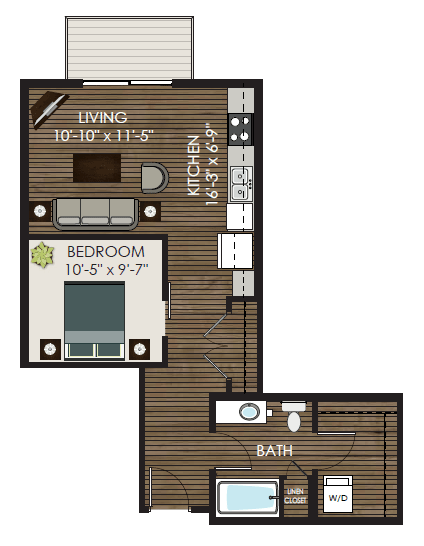 The Highland Floor Plan at Victoria Park and V2 Apartments, St. Paul