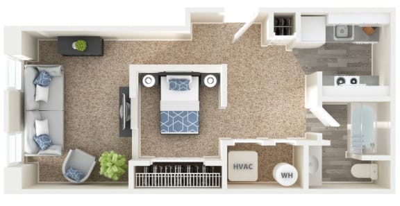 1 bed 1 bath at Queen Anne Belvedere, Baltimore, Maryland