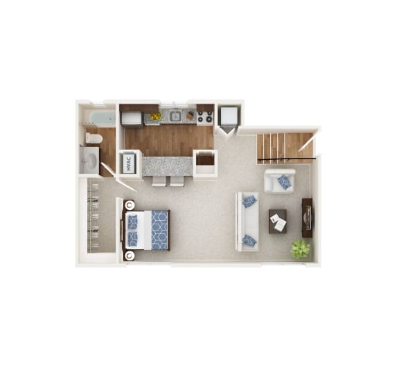 Studio 1 bath The Allegheny at Somerset at Towson Apartments, Maryland